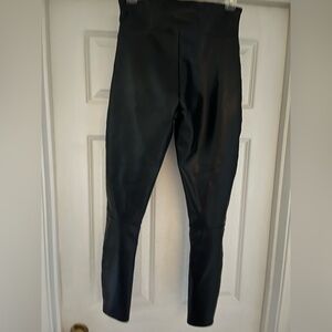 Spanx Faux Leather Leggings Black High Rise Shaping Medium